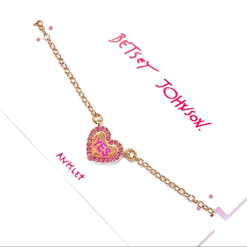 🌀 Betsey Johnson Candy Heart Ankle Bracelet